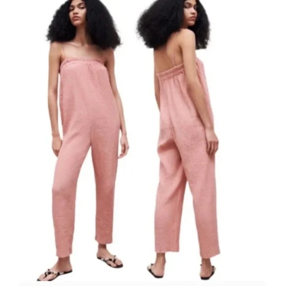 Zara Dusty Pink Gauze Jumpsuit